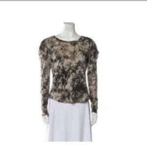- generation love, long sleeve shirt, Floral Print Bateau Neckline Top